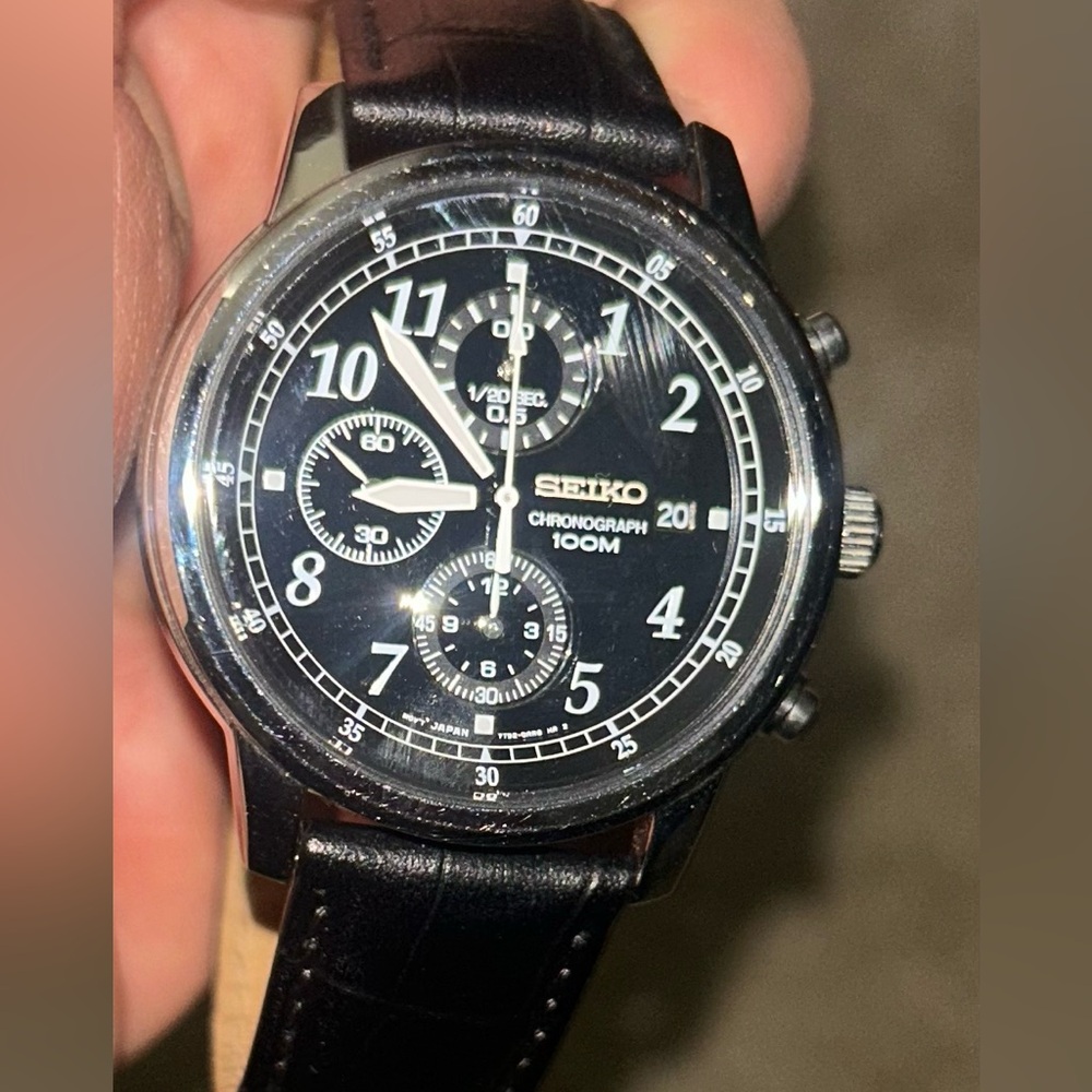 Seiko Black Chronograph Men's Watch